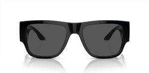 VERSACE MAN SUNGLASSES BLACK FRAME, DARK GREY LENSES, 57