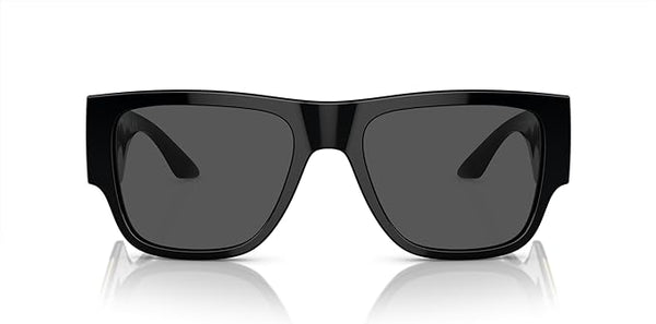 VERSACE MAN SUNGLASSES BLACK FRAME, DARK GREY LENSES, 57