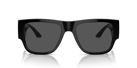 VERSACE MAN SUNGLASSES BLACK FRAME, DARK GREY LENSES, 57