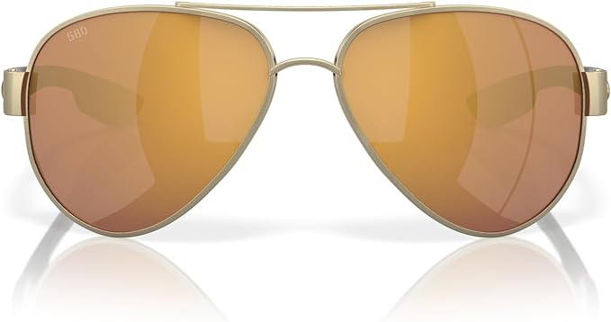 COSTA DEL MAR MENS SOUTH POINT AVIATOR SUNGLASSES, ROSE GOLD/COPPER GREEN MIRRORED POLARIZED-580P, 59