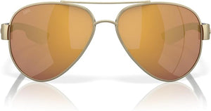 COSTA DEL MAR MENS SOUTH POINT AVIATOR SUNGLASSES, ROSE GOLD/COPPER GREEN MIRRORED POLARIZED-580P, 59