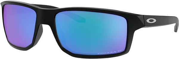 OAKLEY MEN'S GIBSTON SQUARE SUNGLASSES, MATTE BLACK SILVER ICON/PRIZM SAPPHIRE IRIDIUM POLARIZED, OO9449 60