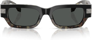 VERSACE MAN SUNGLASSES HAVANA FRAME, DARK GREY LENSES, 53