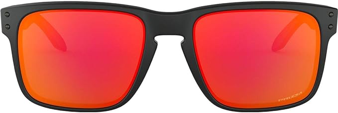 OAKLEY MEN'S HOLBROOK SQUARE SUNGLASSES, MATTE BLACK/PRIZM RUBY, OO9102 55