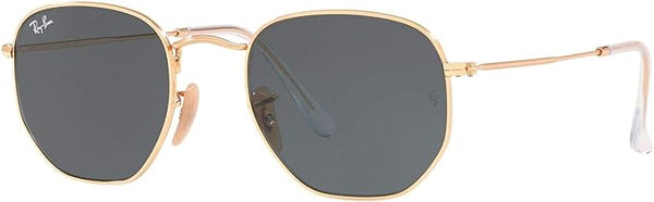 RAY-BAN HEXAGONAL FLAT LENS SUNGLASSES, GOLD/BLUE, RB3548N 51