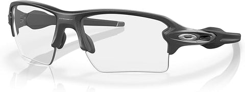 OAKLEY MEN'S FLAK 2.0 XL POLARIZED RECTANGULAR SUNGLASSES, STEEL/CLEAR BLACK IRIDIUM PHOTOCHROMIC, OO9188 59