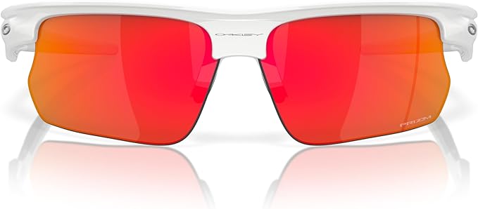 OAKLEY MEN'S BISPHAERA RECTANGULAR SUNGLASSES, POLISHED WHITE/PRIZM RUBY, OO9400 68