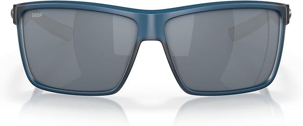 COSTA DEL MAR MAN SUNGLASSES MATTE ATLANTIC BLUE FRAME, GRAY SILVER MIRROR LENSES, 60