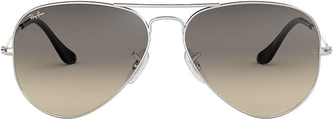 CLASSIC AVIATOR SUNGLASSES, SILVER/CLEAR GRADIENT GREY, RB3025 62