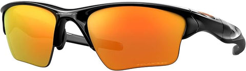 OAKLEY MEN'S HALF JACKET 2.0 XL RECTANGULAR SUNGLASSES, POLISHED BLACK/FIRE IRIDIUM POLARIZED, OO9154 62