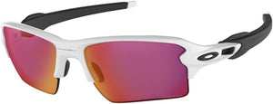 OAKLEY MEN'S FLAK 2.0 XL RECTANGULAR SUNGLASSES, POLISHED WHITE/PRIZM FIELD, OO9188 59