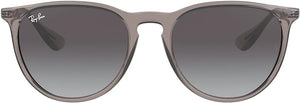 RAY-BAN ERIKA ROUND SUNGLASSES, TRANSPARENT GREY/LIGHT GREY GRADIENT DARK GREY, RB4171 54