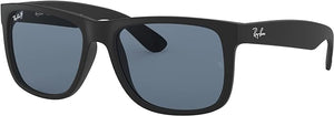 RAY-BAN JUSTIN CLASSIC Polarized Matte Rubber Black/Dark Blue, 54