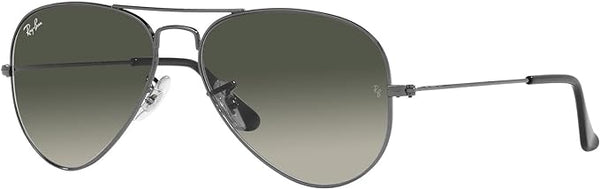 RAY-BAN CLASSIC AVIATOR SUNGLASSES, GUNMETAL/GREY GRADIENT, RB3025 62