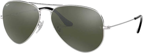 RAY-BAN CLASSIC AVIATOR SUNGLASSES, SILVER/GREY MIRROR, RB3025 55