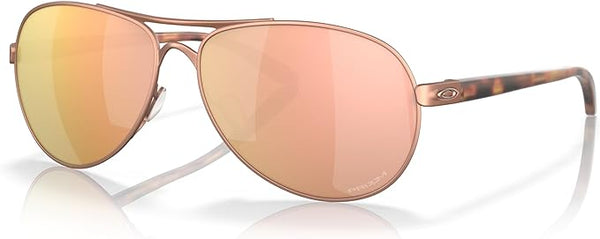 OAKLEY WOMEN'S FEEDBACK AVIATOR SUNGLASSES, SATIN ROSE GOLD/PRIZM ROSE GOLD, OO4079 59OAKLEY