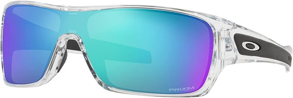 OAKLEY MEN'S TURBINE ROTOR RECTANGULAR SUNGLASSES, POLISHED CLEAR/PRIZM SAPPHIRE, OO9307 32