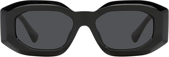 VERSACE MAN SUNGLASSES BLACK FRAME, DARK GREY LENSES, 53