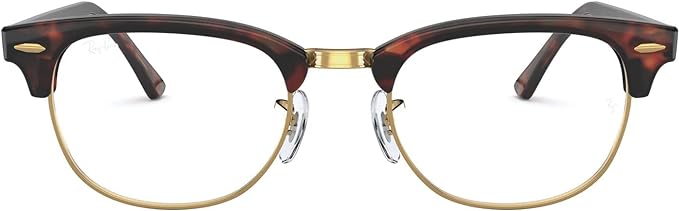 RAY-BAN CLUBMASTER SQUARE PRESCRIPTION EYEGLASS FRAMES, MOCK TORTOISE/DEMO LENS, RX5154 51