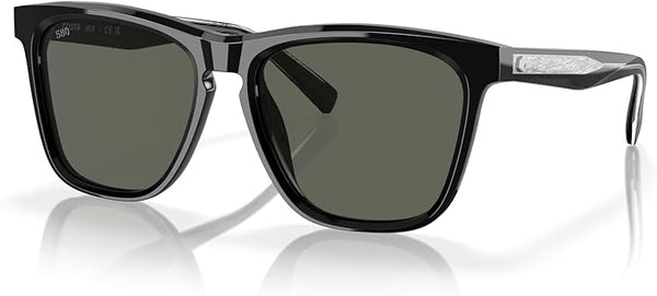 COSTA DEL MAR ULU SUNGLASSES, BLACK/GREY 580G, 56