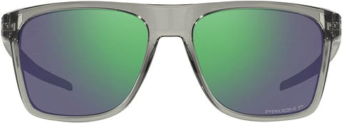 OAKLEY MEN'S LEFFINGWELL RECTANGULAR SUNGLASSES, GREY INK/PRIZM JADE POLARIZED, OO9100 57