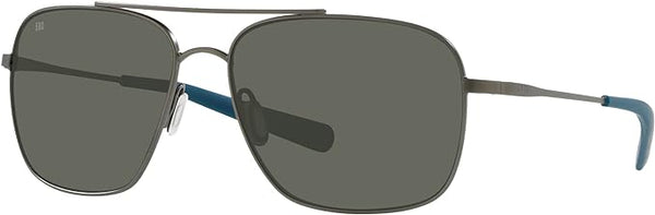 COSTA DEL MAR MEN'S CANAVERAL ROUND SUNGLASSES, BRUSHED GRAY/GRAY, 59