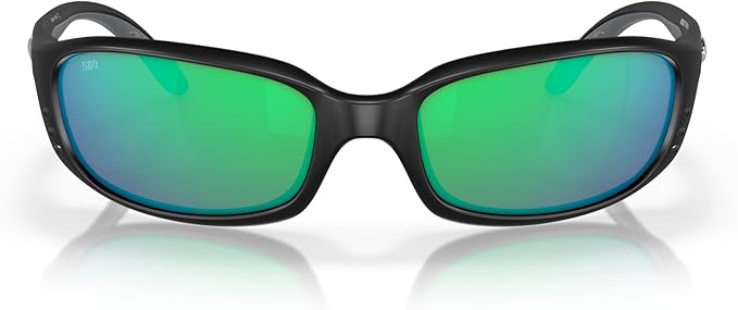 COSTA DEL MAR BRINE SUNGLASSES MATTE BLACK FRAME, GREEN MIRROR LENSES, 59