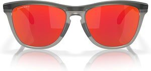 OAKLEY FROGSKINS RANGE LOW BRIDGE FIT ROUND SUNGLASSES, MATTE GREY SMOKE/GREY IN/PRIZM RUBY,OO9284A  55