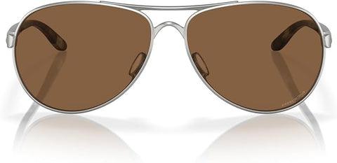 OAKLEY WOMEN'S FEEDBACK AVIATOR SUNGLASSES, SATIN CHROME/PRIZM BRONZE, OO4079 59