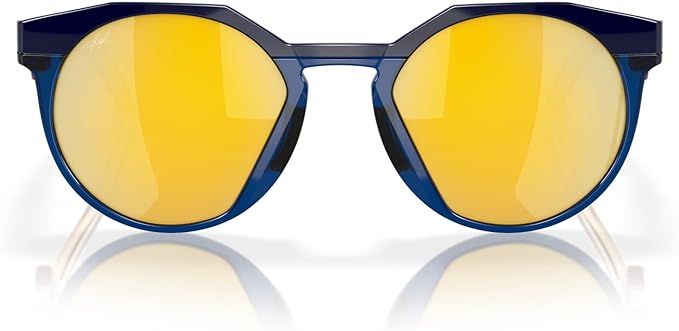 OAKLEY MEN'S  HSTN ROUND SUNGLASSES, NAVY/TRANSPARENT BLUE/PRIZM 24K POLARIZED, OO9242 52