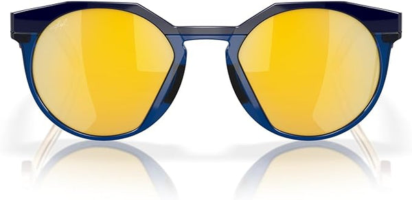 OAKLEY MEN'S  HSTN ROUND SUNGLASSES, NAVY/TRANSPARENT BLUE/PRIZM 24K POLARIZED, OO9242 52