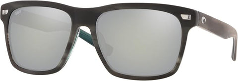 COSTA DEL MAR MENS ARANSAS ROUND SUNGLASSES, MATTE STORM GREY/GREY SILVER MIRRORED POLARIZED-580G, 58