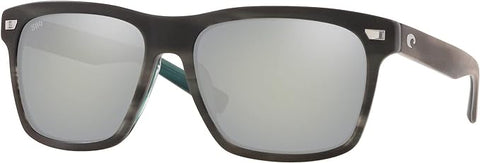 COSTA DEL MAR MENS ARANSAS ROUND SUNGLASSES, MATTE STORM GREY/GREY SILVER MIRRORED POLARIZED-580G, 58