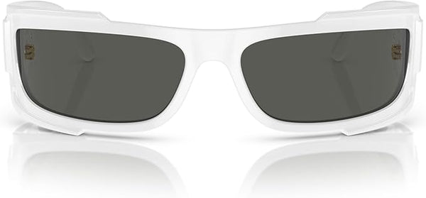 VERSACE MAN SUNGLASSES WHITE FRAME, DARK GREY LENSES, 67