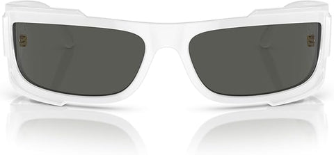 VERSACE MAN SUNGLASSES WHITE FRAME, DARK GREY LENSES, 67