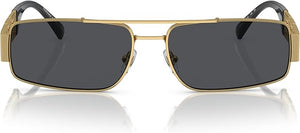 VERSACE MAN SUNGLASSES GOLD FRAME, DARK GREY LENSES, 60MM