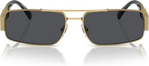 VERSACE MAN SUNGLASSES GOLD FRAME, DARK GREY LENSES, 60MM