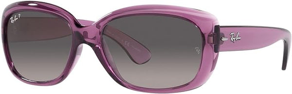 RAY-BAN WOMEN'S JACKIE OHH BUTTERFLY SUNGLASSES, TRANSPARENT VIOLET/GREY GRADIENT POLARIZED, RB4101 58