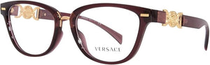 VERSACE EYEGLASSES VE 3336 U 5209 TRANSPARENT VIOLET, 54