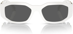 VERSACE MAN SUNGLASSES WHITE FRAME, DARK GREY LENSES, 53