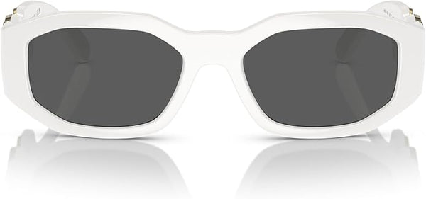 VERSACE MAN SUNGLASSES WHITE FRAME, DARK GREY LENSES, 53