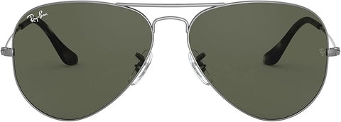 RAY-BAN AVIATOR CLASSIC Matte Grey/G-15 Green, 62-WF