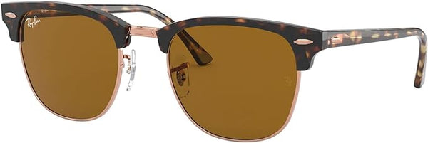 RAY-BAN CLUBMASTER SQUARE SUNGLASSES, HAVANA/ROSE GOLD/B-15 BROWN, RB3016 49