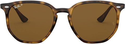 RAY-BAN HEXAGONAL SUNGLASSES, LIGHT HAVANA/POLARIZED BROWN, RB4306 54