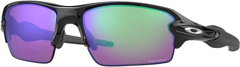 OAKLEY MEN'S  FLAK 2.0 LOW BRIDGE FIT RECTANGULAR SUNGLASSES, POLISHED BLACK/PRIZM GOLF, OO9271 61