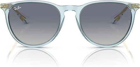 RAY-BAN ERIKA ROUND SUNGLASSES, TRANSPARENT LIGHT BLUE/GREY GRADIENT BLUE, RB4171 54