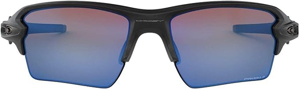 OAKLEY MEN'S FLAK 2.0 XL RECTANGULAR SUNGLASSES, MATTE BLACK/PRIZM DEEP WATER POLARIZED, OO9188 59