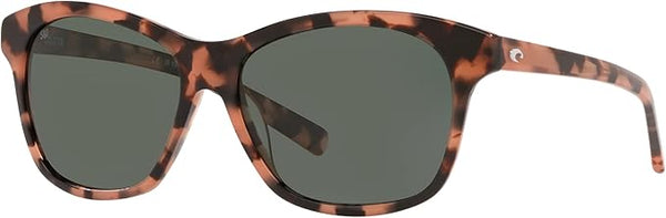 COSTA DEL MAR SARASOTA WOMAN SUNGLASSES SHINY DUSK FRAME, GRAY LENSES, 57