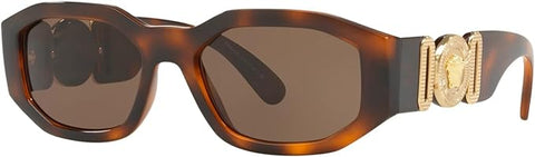 VERSACE VE 4361 521773 HAVANA PLASTIC GEOMETRIC SUNGLASSES BROWN LENS, 53