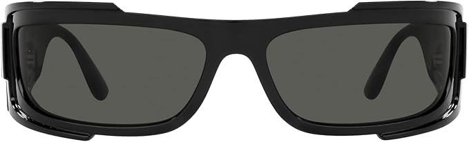 VERSACE MAN SUNGLASSES BLACK FRAME, DARK GREY LENSES, 67